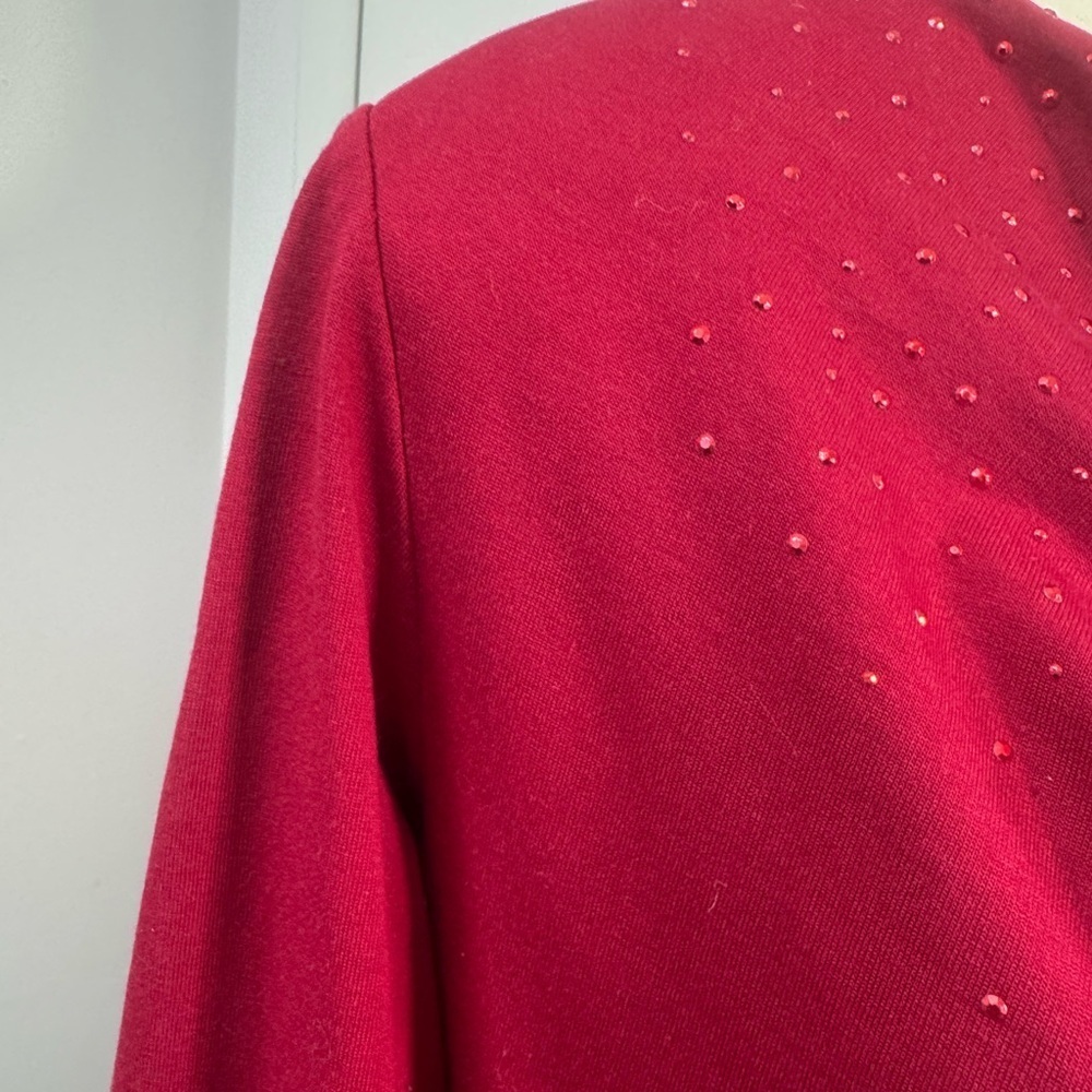 Studio By Liz Claiborne Red Women's Top Long Sleeve Cowl Neck Size S/P - Picture 4 of 10